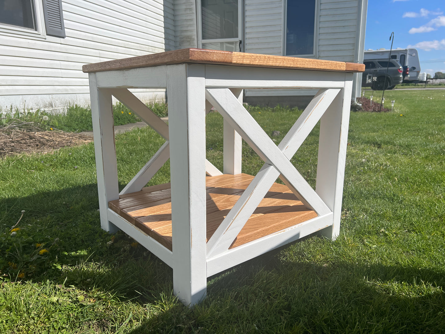 Farmhouse X End Table