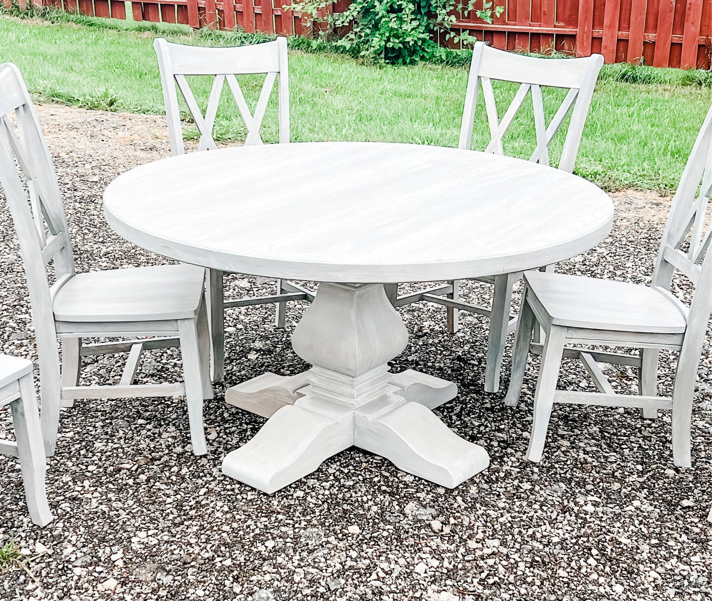 54" Ash top with custom grey wash stain